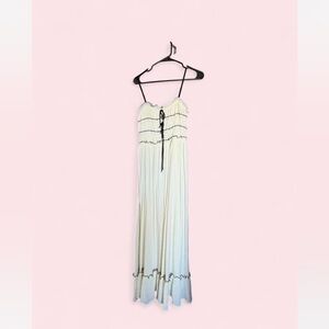 Cottage Core Jessica Simpson White and Black Detail Maxi Dress